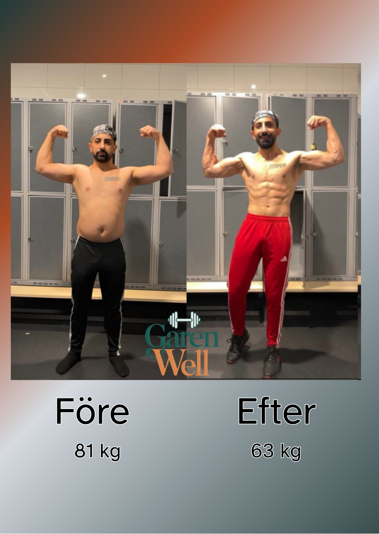 Garen Atamians kroppsförändring från 81 kg till 63 kg